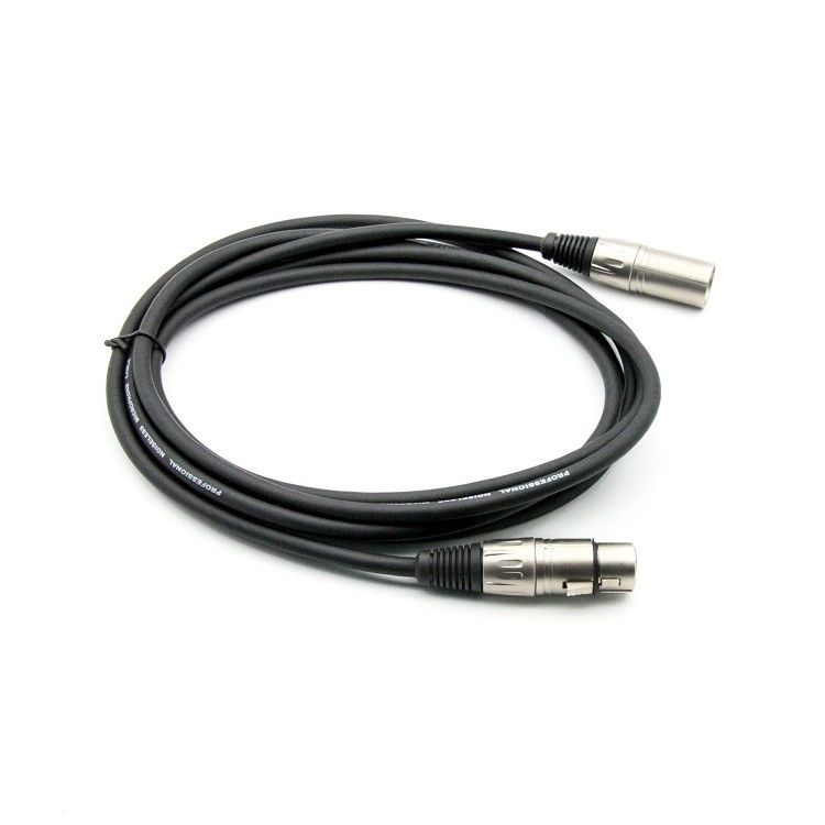 10ft XLR-Mann-zu-XLR-Frauen-Kondensator-Mikrofonkabel für Bühne und Live-Musik Schwarzes Mikrofonkabel