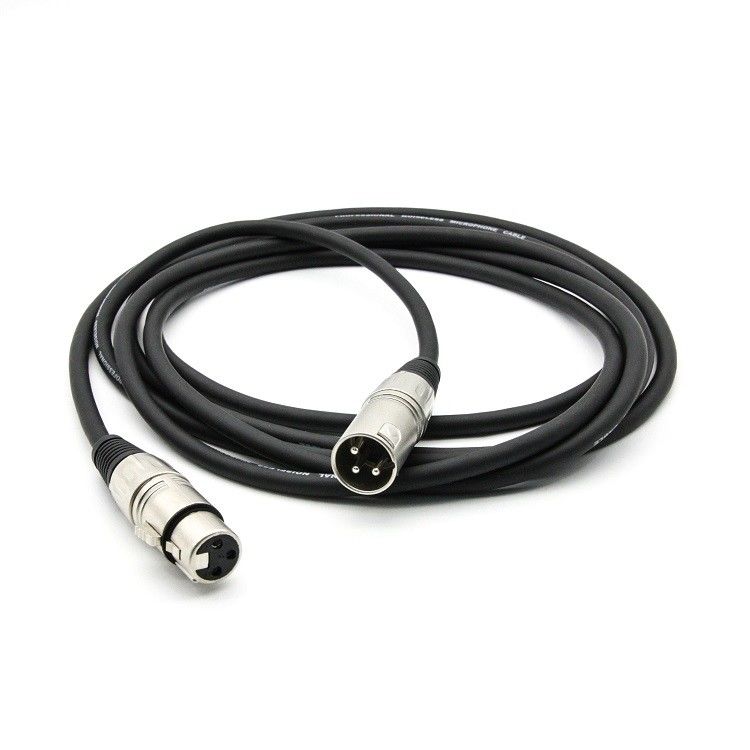 10ft XLR-Mann-zu-XLR-Frauen-Kondensator-Mikrofonkabel für Bühne und Live-Musik Schwarzes Mikrofonkabel