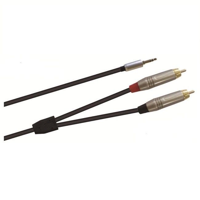 3.5mm Männlich bis Dual RCA Männlich Y Audio Kabel Schwarz Verschiedene Kabellänge