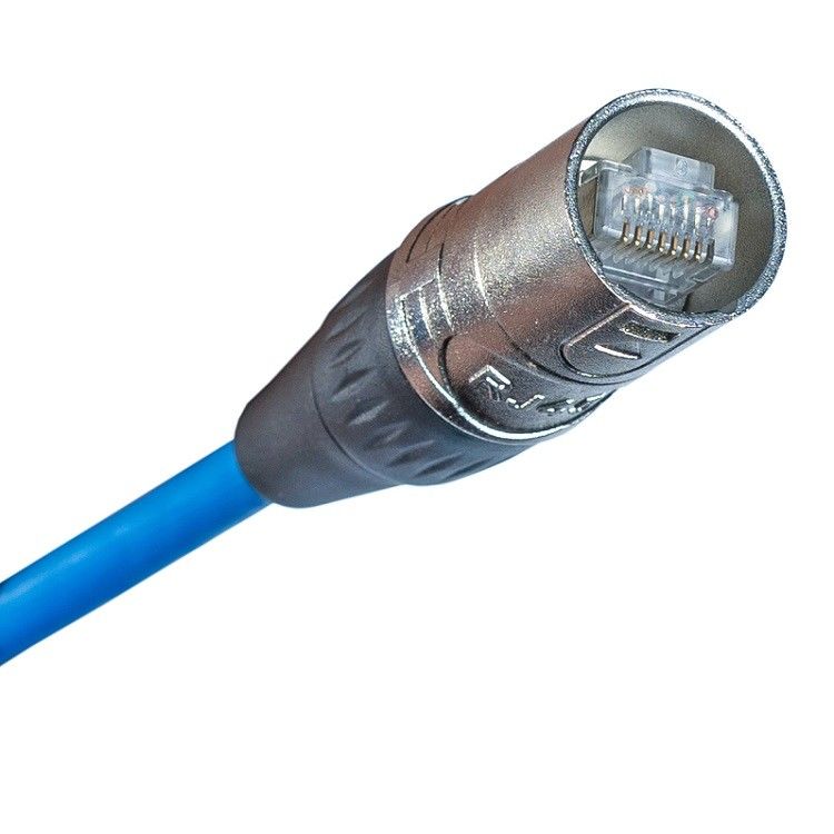CAT-Daten-Ethernet-Kabel RJ45-Patch-Kabel mit EtherCON-Anschluss geschützt Blau