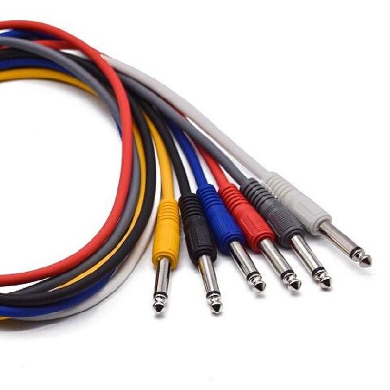 Rotgelbe Gitarren-Pedal-Sprungkabel 1/4