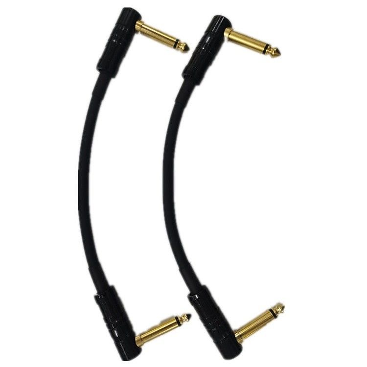 0.6ft Patch Cable Cord 2 Pcs Pack 6.35mm Winkel Stecker Instrumentkabel für Pedalbrett