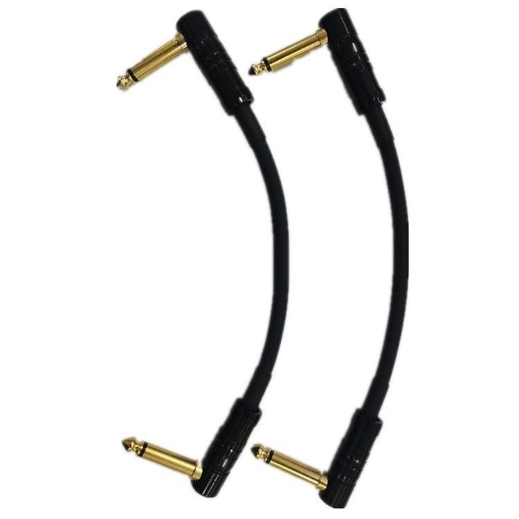 Kleine Gitarrenpatchkabel 2 Stück Pack 6,35mm Winkelstecker Gitarrenpedal Instrumentkabel