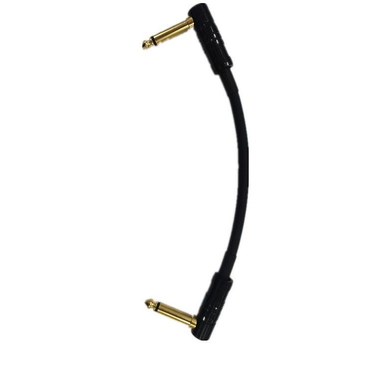 Kleine Gitarrenpatchkabel 2 Stück Pack 6,35mm Winkelstecker Gitarrenpedal Instrumentkabel