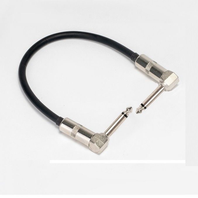 2 Stück Pack 6,35mm Gitarren Patch Kabel Gitarrenpedal führt richtigen Winkel zu gerade