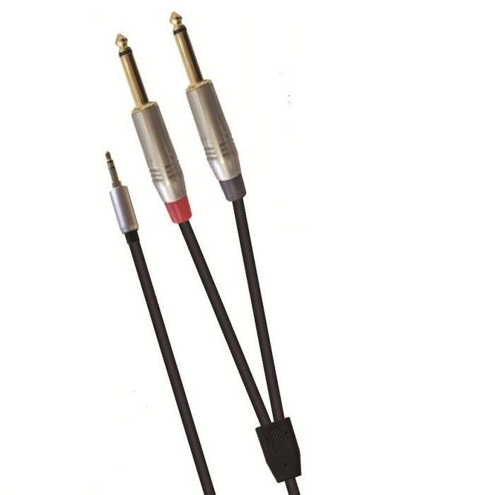 Audio Y Splitter Adapter 3,5 mm Stereo zu Dual 1/4 Zoll für Lautsprechermixer