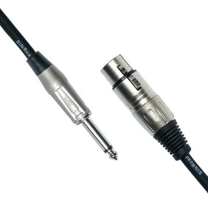 XLR Weiblich bis 1/4 Zoll 6,35 mm TS Mikrofon Kabel Mikrofon Schnur Schwarz XLR Kabel 10 ft