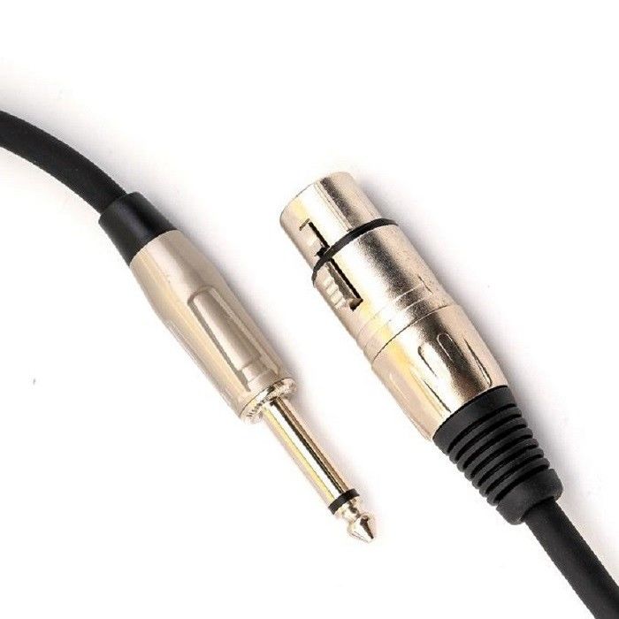 XLR Weiblich bis 1/4 Zoll 6,35 mm TS Mikrofon Kabel Mikrofon Schnur Schwarz XLR Kabel 10 ft